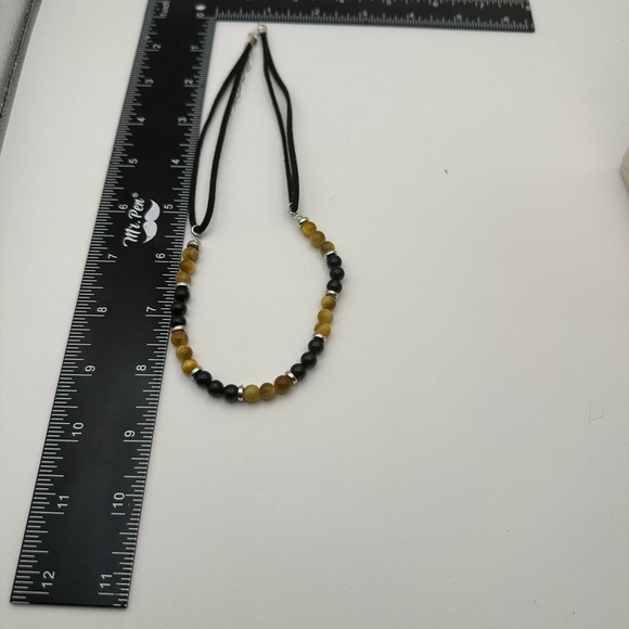 Handcrafted Bohemian Tiger Eye and Tourmaline Choker Necklace - Picture 5 of 6